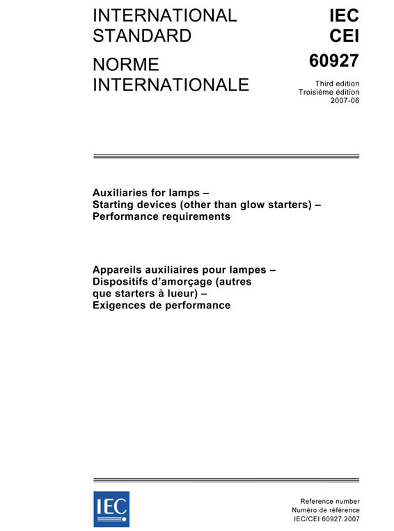Cover IEC 60927:2007